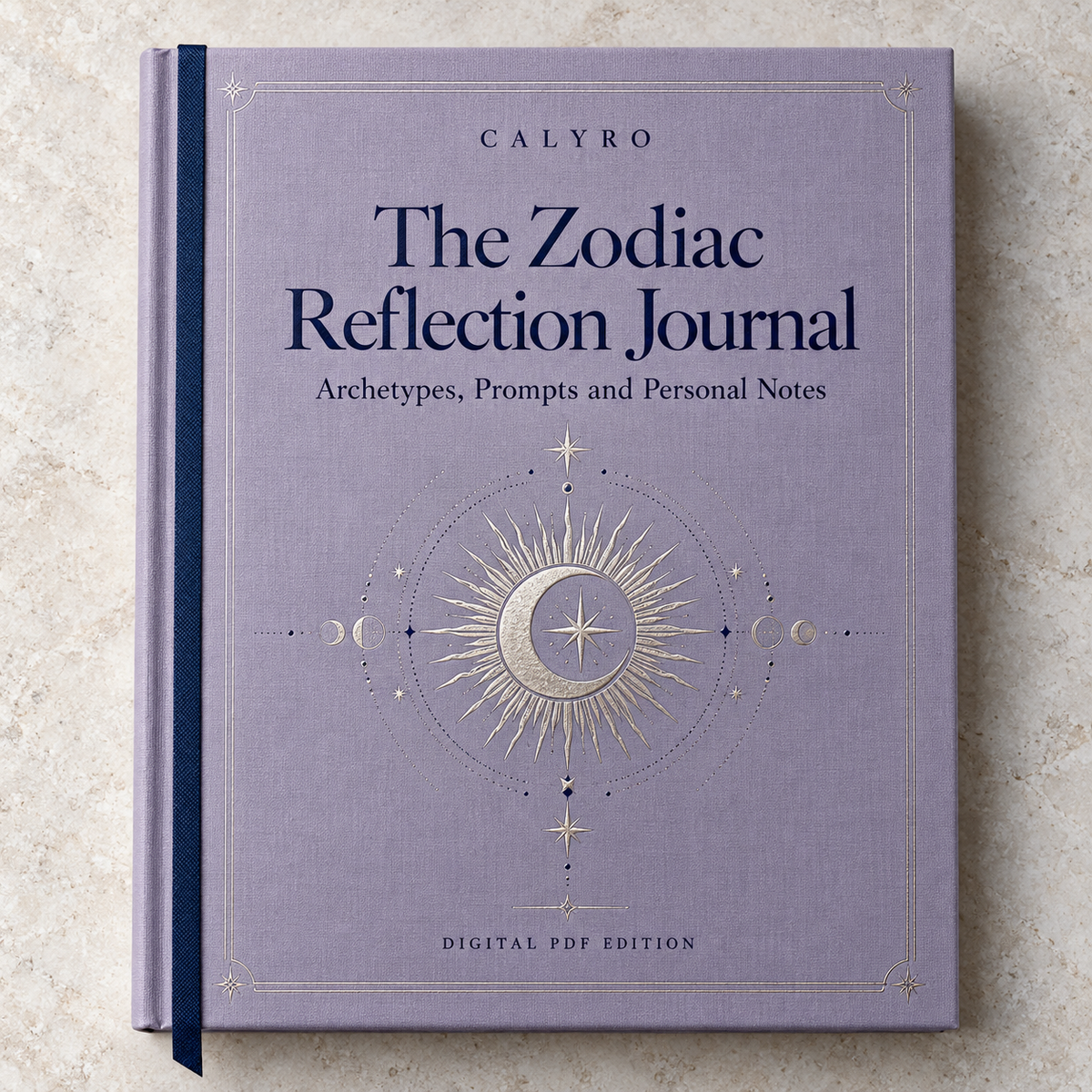CALYRO book mockup for The Zodiac Reflection Journal.